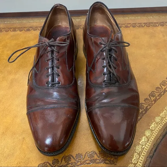 Johnston &amp; Murphy Mens Leather Brown Shoes Size 9.5
