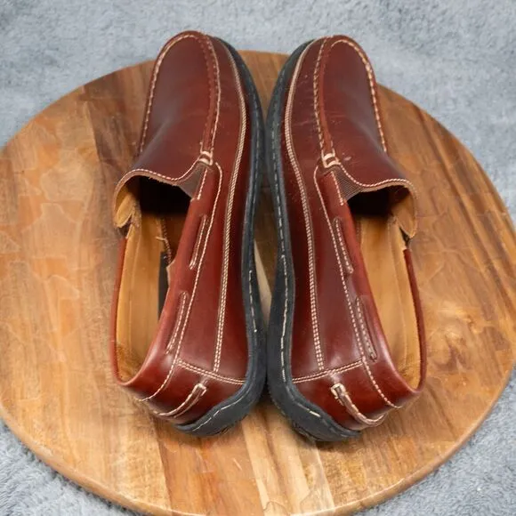 Johnston &amp; Murphy Men's Mahogany Sheepskin Brown Leather Loafer Size 10 M