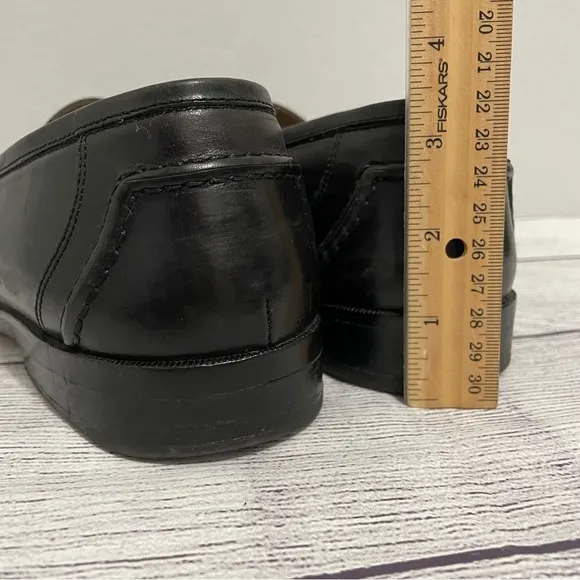 Johnston &amp; Murphy Penny Loafers Shoes Black Leather Slip On Mens 11 M