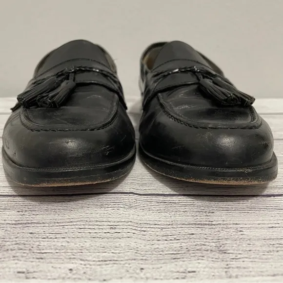 Johnston &amp; Murphy Penny Loafers Shoes Black Leather Slip On Mens 11 M