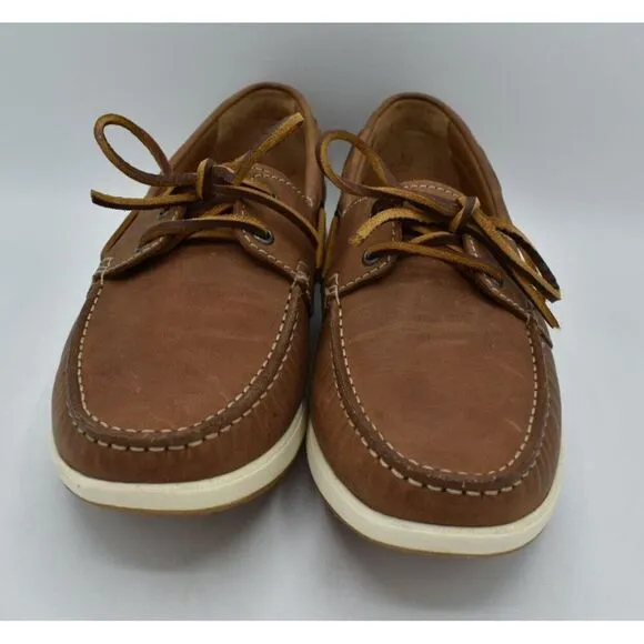 Johnston &amp; Murphy Mens Size 8.5 Bower Brown Full Grain Leather Loafers Shoes