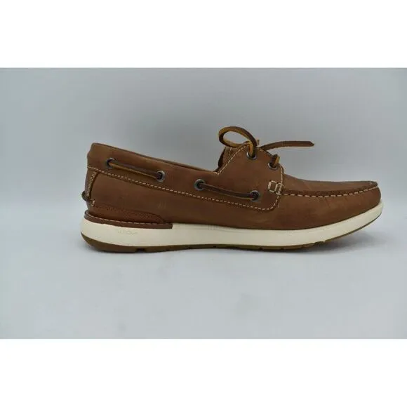 Johnston &amp; Murphy Mens Size 8.5 Bower Brown Full Grain Leather Loafers Shoes