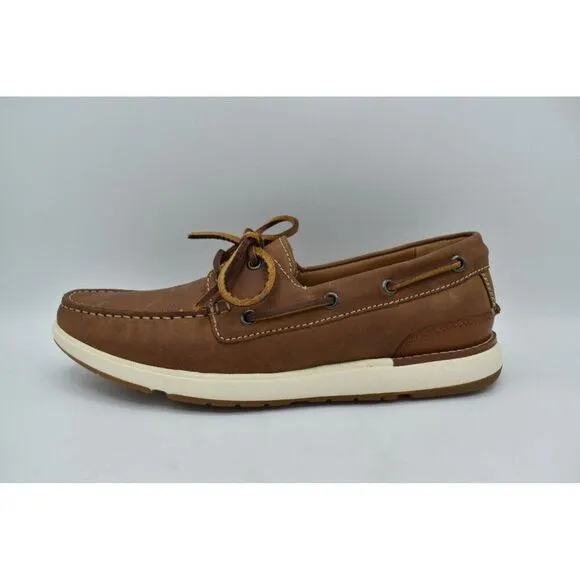 Johnston &amp; Murphy Mens Size 8.5 Bower Brown Full Grain Leather Loafers Shoes