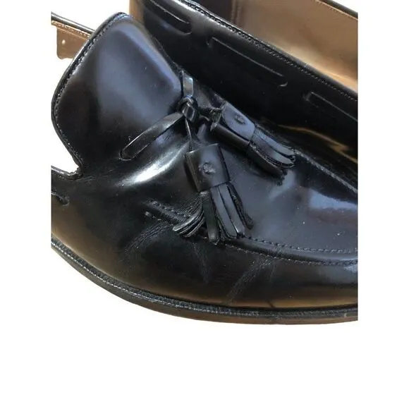 Johnston &amp; Murphy Heritage Mens 10 Brown Leather Loafers Shoes Tassle VTG 67366