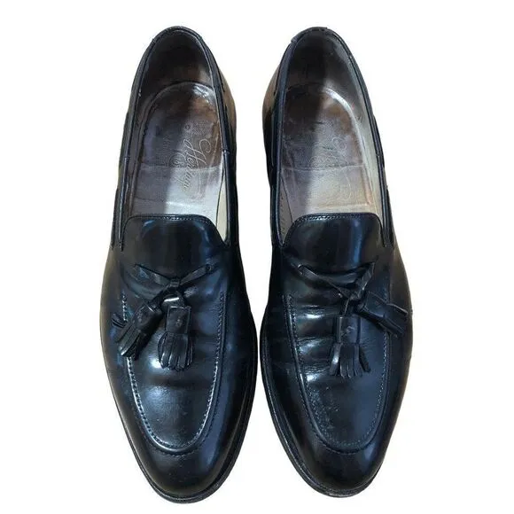 Johnston &amp; Murphy Heritage Mens 10 Brown Leather Loafers Shoes Tassle VTG 67366