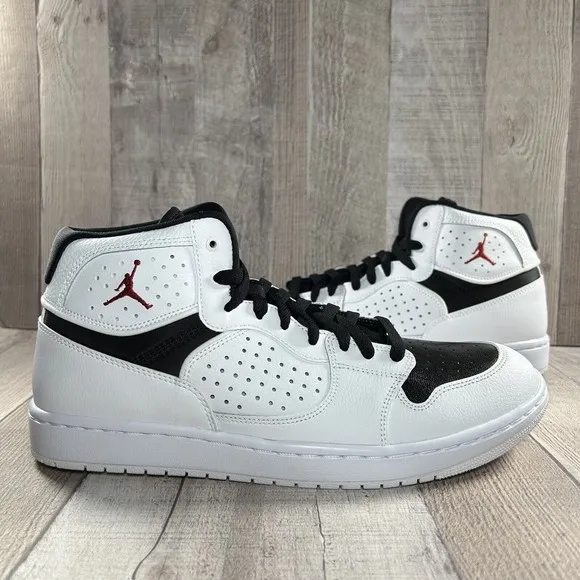 Jordan Access Men's Basketball Sneakers White Black Red Size 11.5 AR3762-101