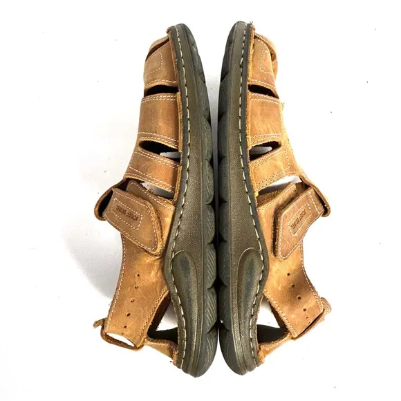 Josef Seibel Fisherman Sandal Shoes Mens US 9.5 EU 43 Tan Brown Leather