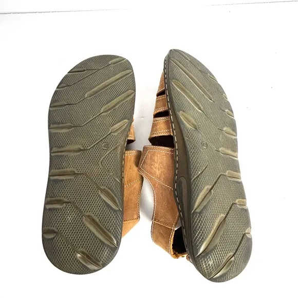 Josef Seibel Fisherman Sandal Shoes Mens US 9.5 EU 43 Tan Brown Leather