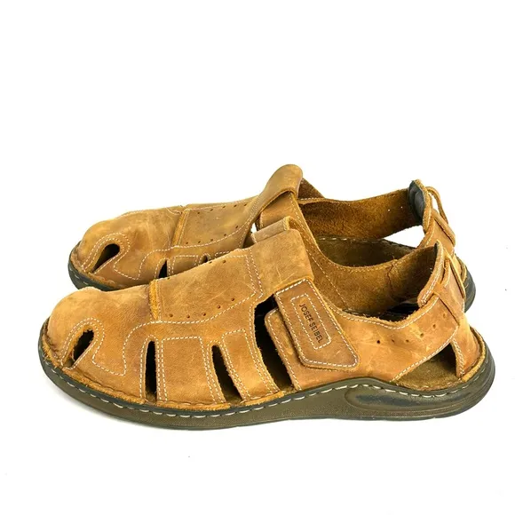 Josef Seibel Fisherman Sandal Shoes Mens US 9.5 EU 43 Tan Brown Leather