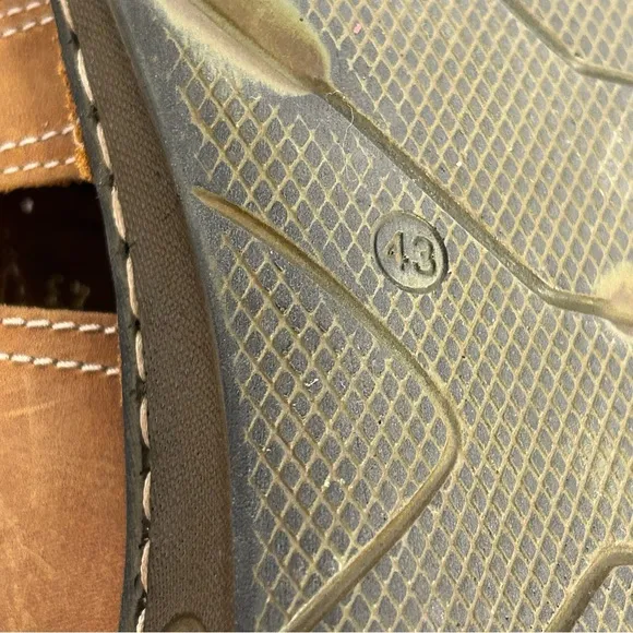 Josef Seibel Fisherman Sandal Shoes Mens US 9.5 EU 43 Tan Brown Leather
