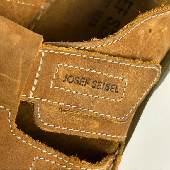 Josef Seibel Fisherman Sandal Shoes Mens US 9.5 EU 43 Tan Brown Leather