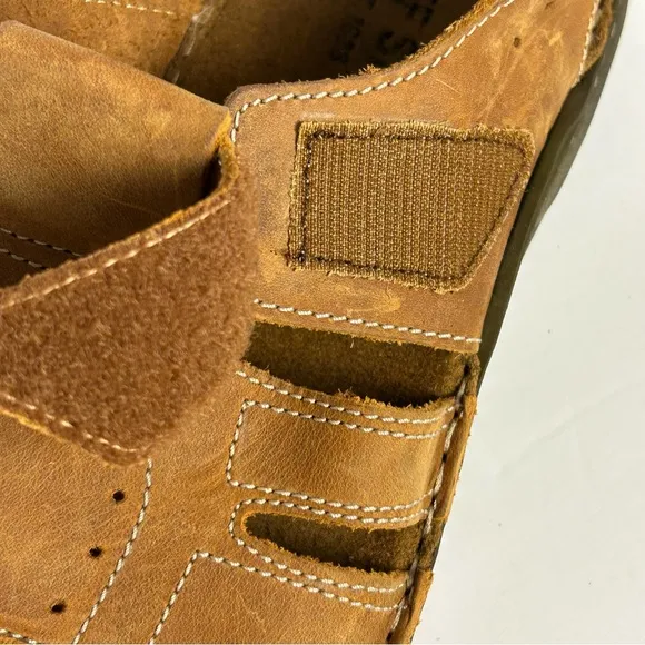 Josef Seibel Fisherman Sandal Shoes Mens US 9.5 EU 43 Tan Brown Leather