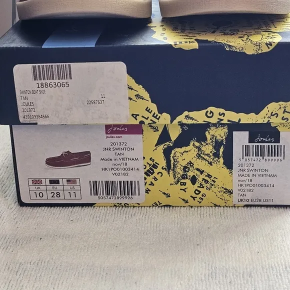 JOULES Boat Shoes Deck Shoes Swinton Tan SuedeUnisex Little Kid's Size 11 NEW