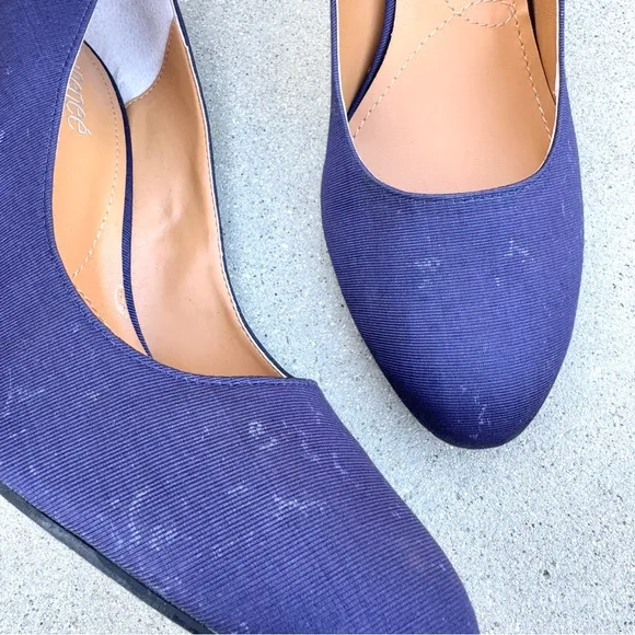 J.Renee blue pumps silver high HEELS women’s 13 NEW shoes canvas pattern denim