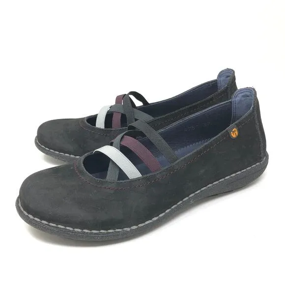 Jungla Shoes Mary Jane Womens 6.5 Black Leather Round Toe Flat Made in Spain