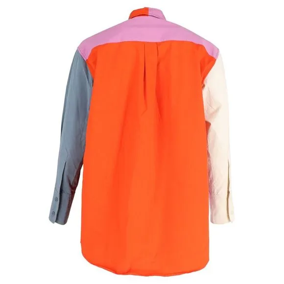 JW Anderson Contrast-Panel Oversized-Fit Twill Shirt in Multicolor Cotton