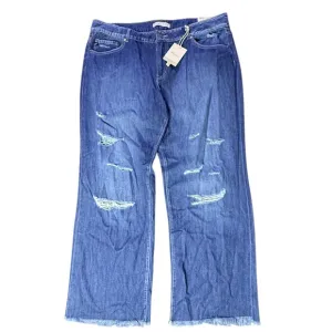 Kancan Distressed Wide Leg Jeans Frayed Hem Trendy Denim Blue 18x32