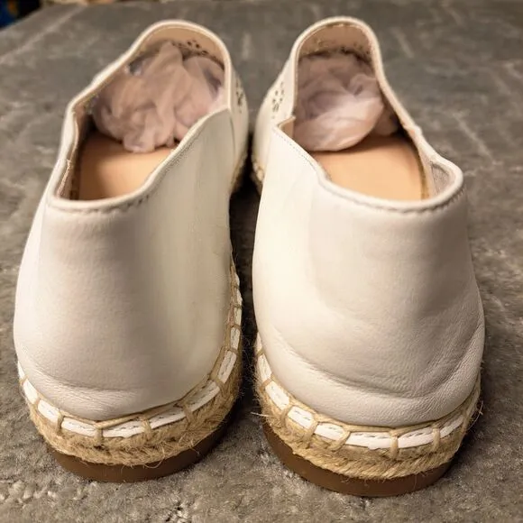 Kate Spade Garcia Cut Out White Leather Espadrille Flats WOMENS SIZE 9M comfort