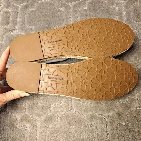 Kate Spade Garcia Cut Out White Leather Espadrille Flats WOMENS SIZE 9M comfort