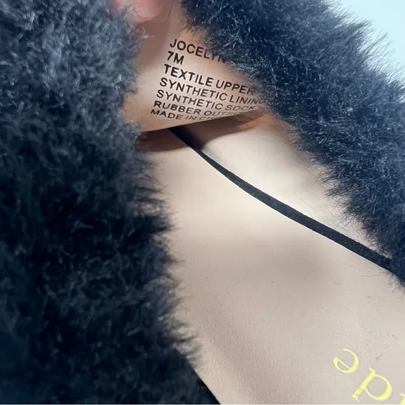 Kate Spade Jocelyn Faux Fur Womens Black Mule Slide Slipper Shoes New Size 7