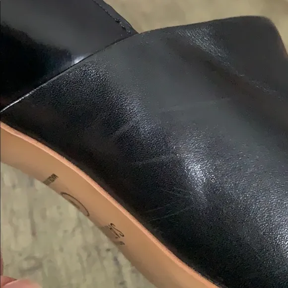 KATE SPADE SATURDAY Black Leather Block Heel Shoes