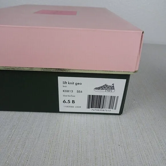 KATE SPADE Vale Linen Daisy Dot Fashion Sneakers Women's Shoes Canvas Black 6.5