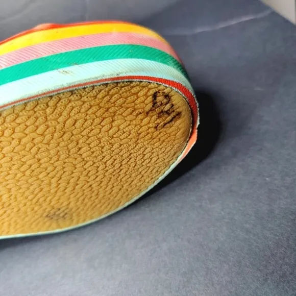 Keds Triple Up Rainbow Foxing White Leather Sneakers Women's Shoe Size 6.5
