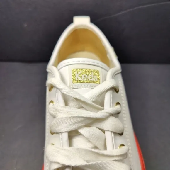 Keds Triple Up Rainbow Foxing White Leather Sneakers Women's Shoe Size 6.5