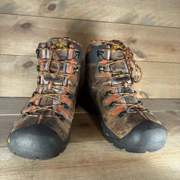 keen utility pittsburgh mens size 14 wide EE shoes brown leather soft toe boots