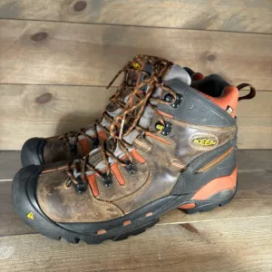 keen utility pittsburgh mens size 14 wide EE shoes brown leather soft toe boots