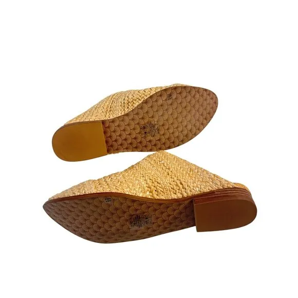 Kelsi Dagger Brooklyn Sail Raffia Mules Shoes Sz 9.5 New