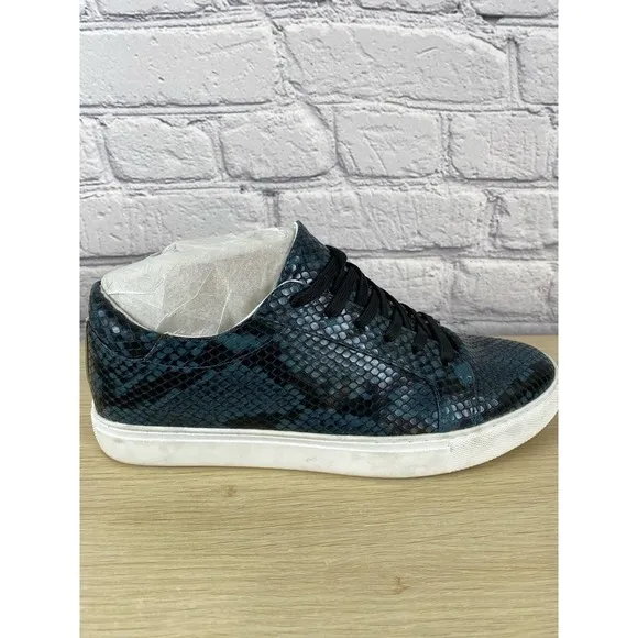 Kenneth Cole Blue Python Snakeskin Sneakers Shoes size 8.5 NWT Animal Print Shoe