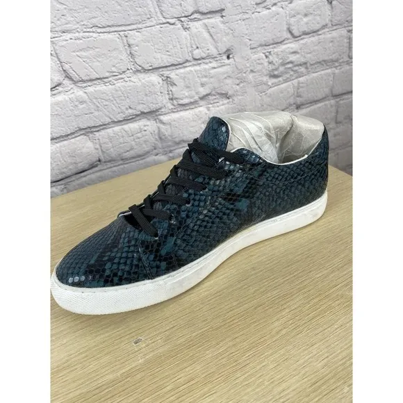 Kenneth Cole Blue Python Snakeskin Sneakers Shoes size 8.5 NWT Animal Print Shoe