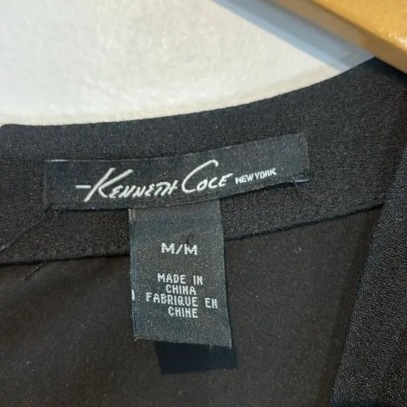 Kenneth Cole New York little black dress with elastic waist detail size medium