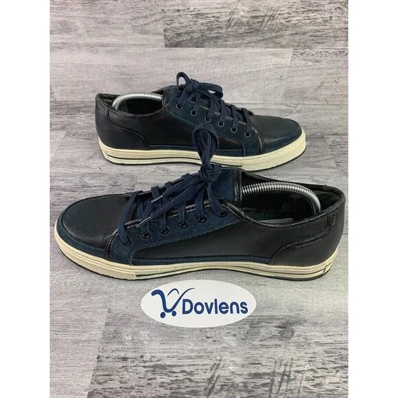Kenneth Cole New York Mens Sneakers Size 11M Navy &amp; Black Canvas Casual Shoes