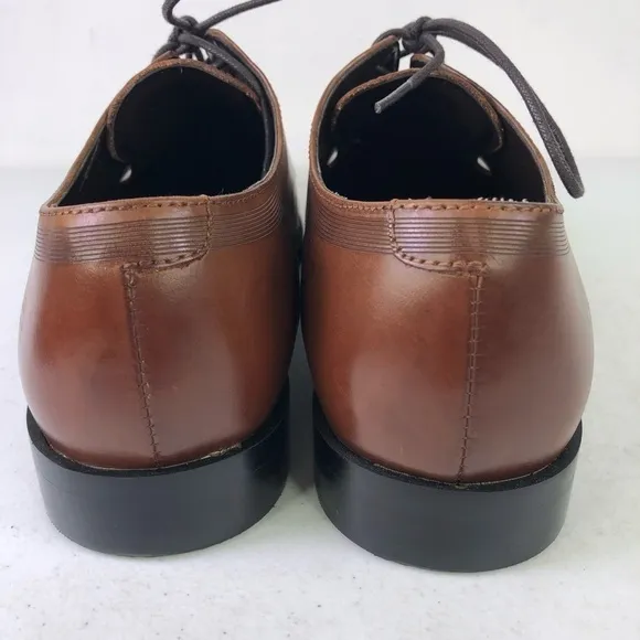 Kenneth Cole Reaction Pure Hearted Brown Leather Oxford Dress Shoes Size 7