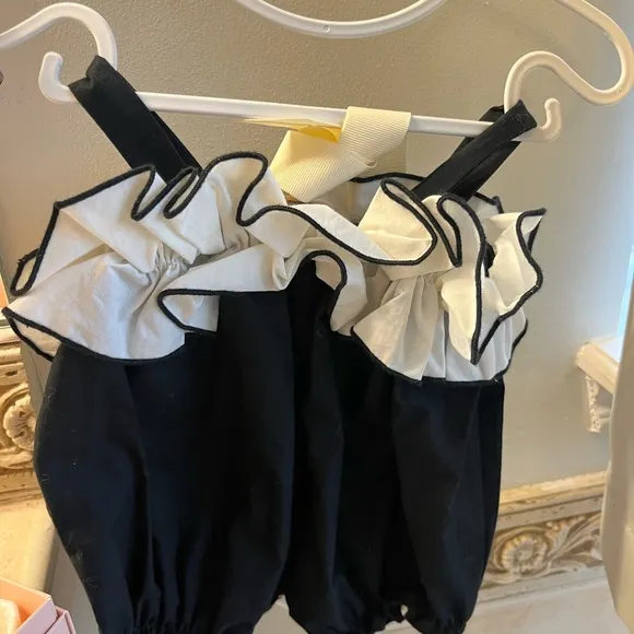 Kids Black and White Ruffled Accessory