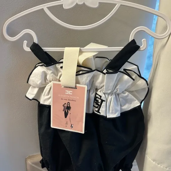 Kids Black and White Ruffled Accessory