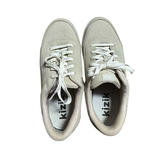 Kizik Prague Sneakers Size 6Y Hands-Free Design Cream
