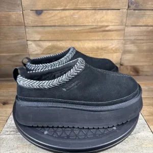Koolaburra UGG Burree Womens Size 6 Slippers Black Faux Fur Lined Platform Shoes