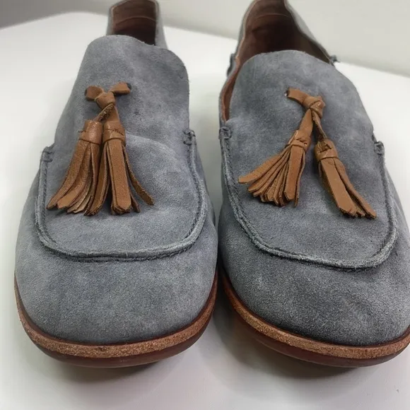 Kork-Ease Slate Blue Suede Leather Tasseled Loafer 8.5 M.
