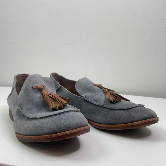 Kork-Ease Slate Blue Suede Leather Tasseled Loafer 8.5 M.