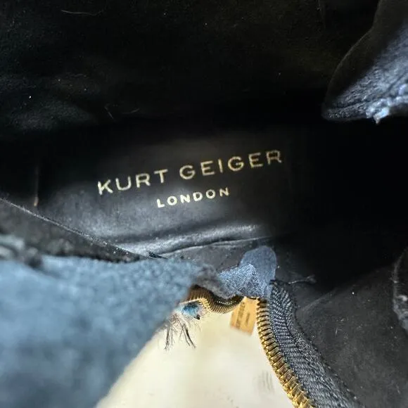 Kurt Geiger Boots Kensington Lace Up Combat Womens 38 US 7.5 Tweed Multicolor