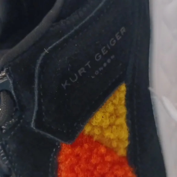 Kurt Geiger Luda Faux Rainbow Shearling Quilted Sneakers Tennis Shoes NEW