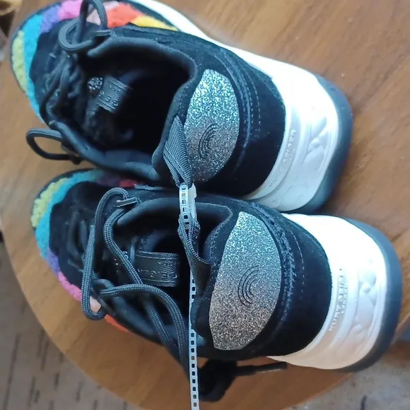 Kurt Geiger Luda Faux Rainbow Shearling Quilted Sneakers Tennis Shoes NEW