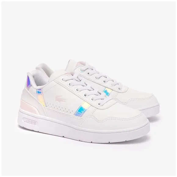 Lacoste Kids T-Clip Sneakers White/Pink Color Little Girl Size-1