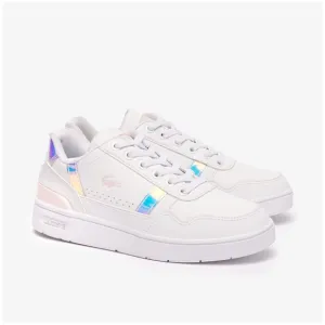 Lacoste Kids T-Clip Sneakers White/Pink Color Little Girl Size-1