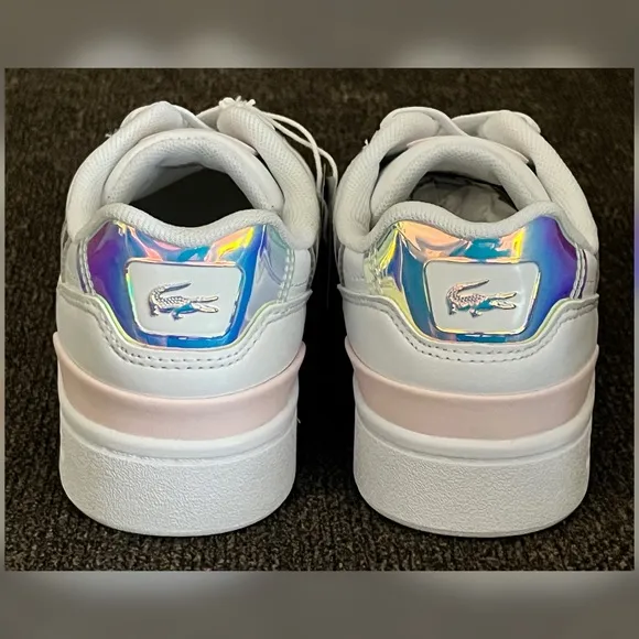Lacoste Kids T-Clip Sneakers White/Pink Color Little Girl Size-1
