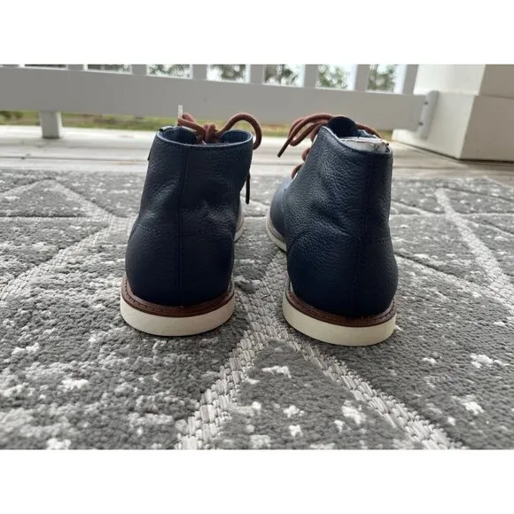 Lacoste Sherbrook Leather Navy Blue Shoes NEW