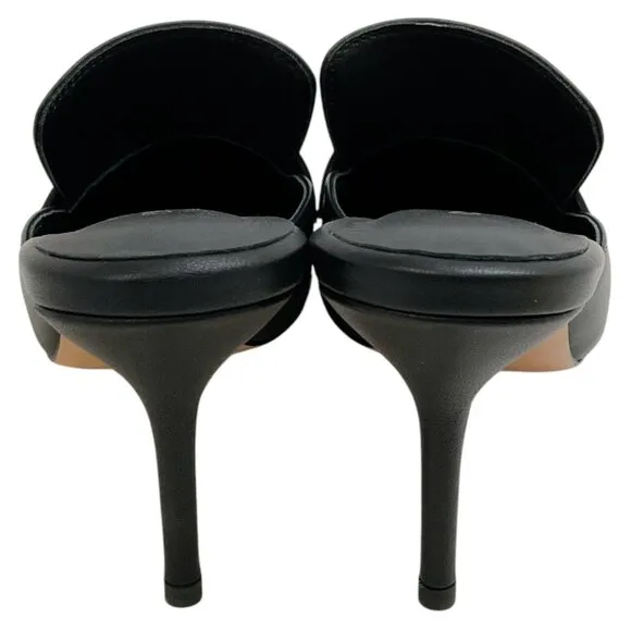 L'Agence Black Leather Bijou Mules